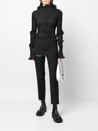 Givenchy Skirt-detail Slit Trousers In Black