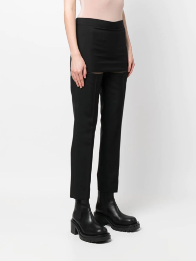 Givenchy Skirt-detail Slit Trousers In Black