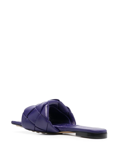 Shop Bottega Veneta Intrecciato Square-toe Sandals In Purple