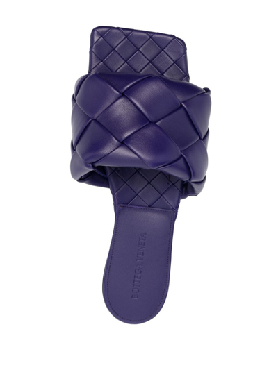 Shop Bottega Veneta Intrecciato Square-toe Sandals In Purple