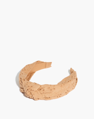 Shop Mw Knotted Covered Headband In Tawny Sand