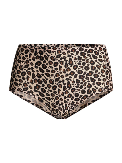 Shop Chantelle Women's Soft Stretch High-waist Briefs In Natural Leopard