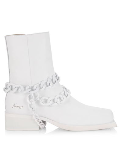 Shop Sunni Sunni Men's Unisex 2" Reese Chain Boots In White