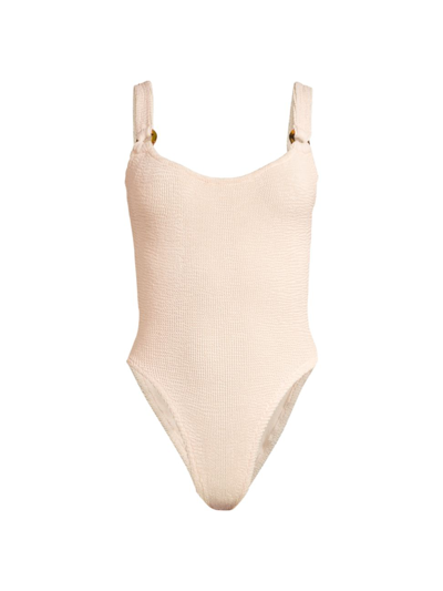 Shop Hunza G Women's Domino One-piece Swimsuit In Blush
