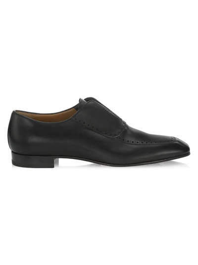 Shop Christian Louboutin Men's Lafitte Leather Loafers In Black