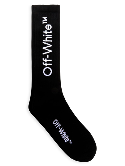 Shop Off-white Men's Arrow Mid-calf Socks In Black