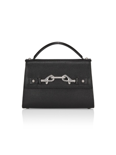 Shop Rebecca Minkoff Women's Lou Leather Top Handle Bag In Black