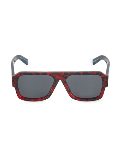 Shop Prada Men's  22ys 56mm Solid Sunglasses In Red Havana