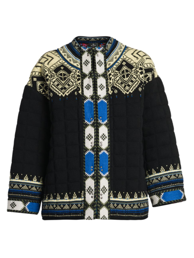 Shop Etro Women's Boxy Quilted Patterned Jacket In Black