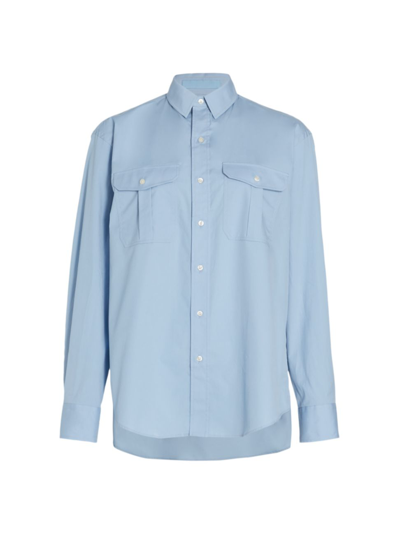 Shop Wardrobe.nyc Women's Oversized Poplin Shirt In Blue