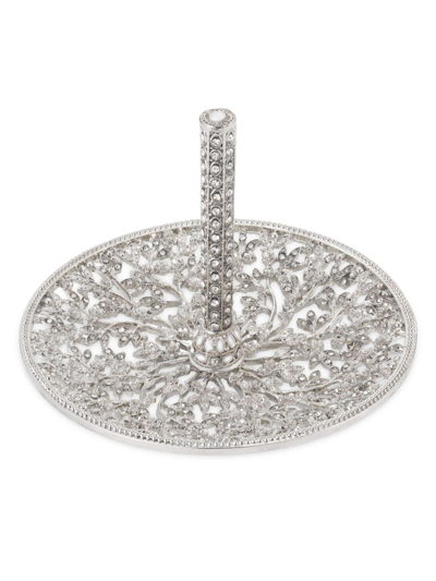 Shop Olivia Riegel Isadora Crystal Ring Holder In Silver