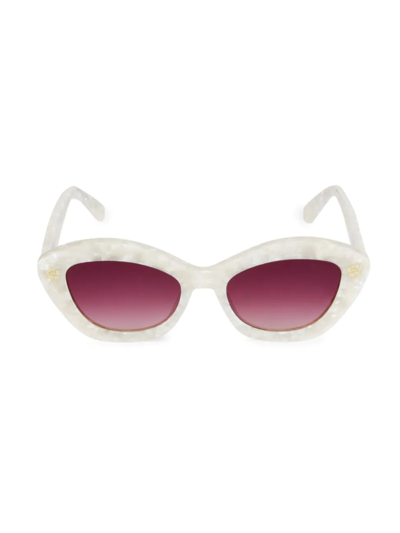 Shop Loveshackfancy Women's Hessel 53mm Cat-eye Sunglasses In Ivory