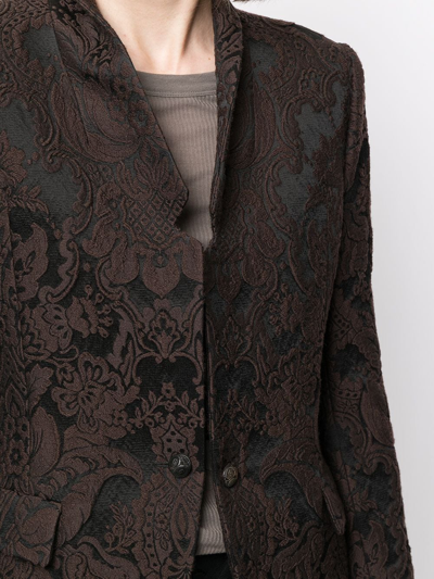 Pre-owned Gucci Jacquard Pattern Blazer In Brown