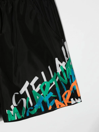 Shop Stella Mccartney Logo-print Shorts In Black