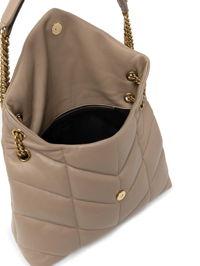 Shop Saint Laurent Medium Loulou Shoulder Bag In Neutrals