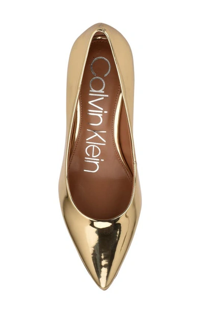 Shop Calvin Klein Gayle Pointed Toe Pump In Bronze 750
