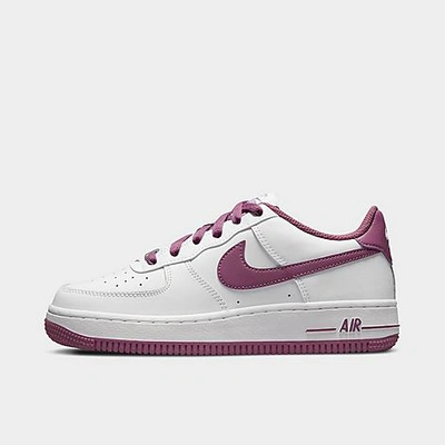 Shop Nike Big Kids' Air Force 1 '06 Casual Shoes In White/white/light Bordeaux