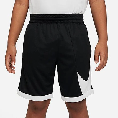 Shop Nike Boys' Dri-fit Basketball Shorts In Black/white/white/white
