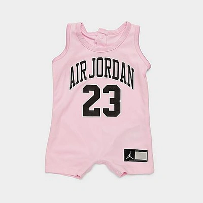 Shop Nike Jordan Boys' Infant Jersey Romper In Pink Foam