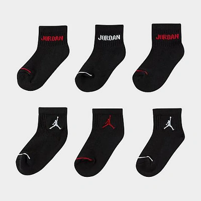 Shop Nike Jordan Little Kids' Ankle Socks (6-pack) In Black