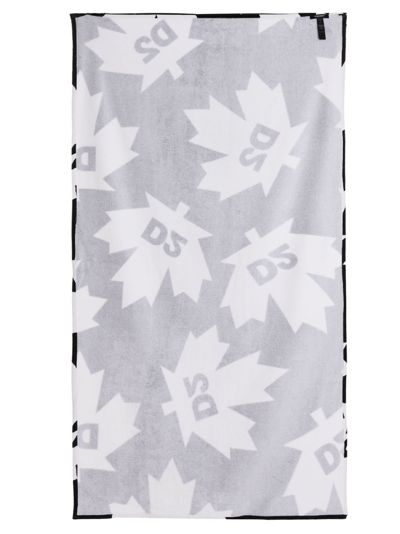 Shop Dsquared2 Logo Beach Towel In White/black