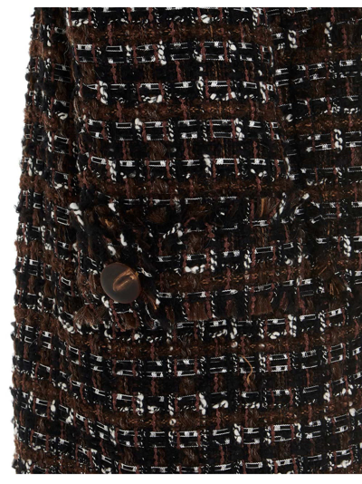 Shop Dolce & Gabbana Tweed Long Blazer In Multicolor