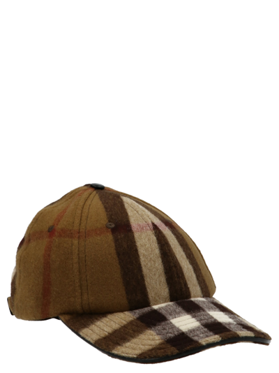 Shop Burberry All-over Check Cap In Brown