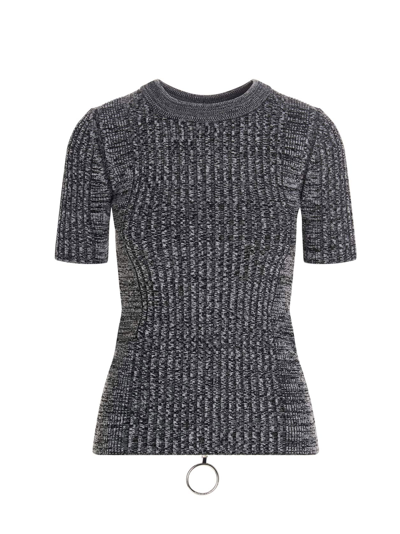 Shop Rabanne Knit Top In Gray