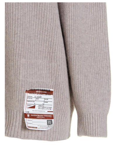 Shop Miharayasuhiro Sheer Insert Sweater In Gray