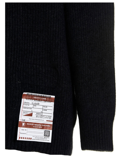Shop Miharayasuhiro Sheer Insert Sweater In Black