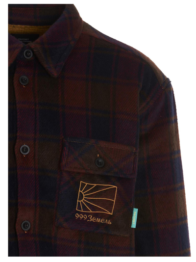 Shop Paccbet Sherpa Check Overshirt In Multicolor