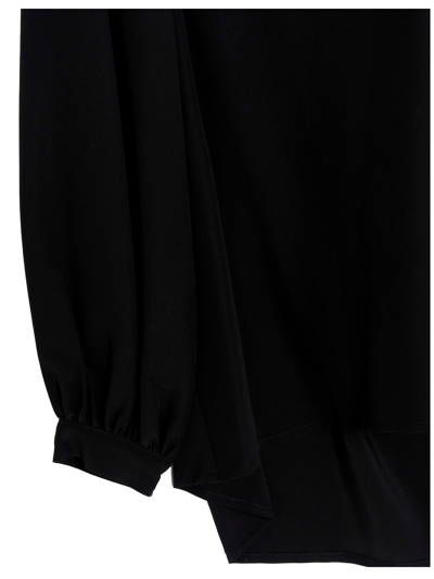 Shop Di.la3 Pari' Front Cut-out Silk Shirt In Black