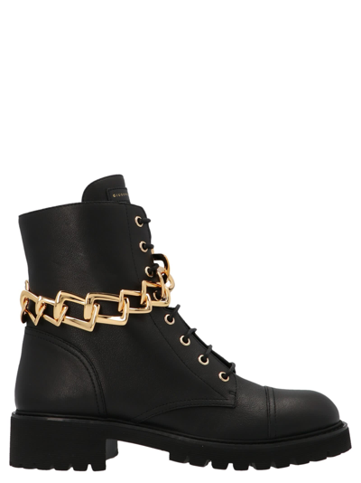 Shop Giuseppe Zanotti Chain Detail Boots In Black