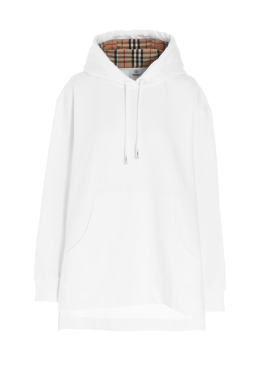 Shop Burberry Aurore Hoodie In White