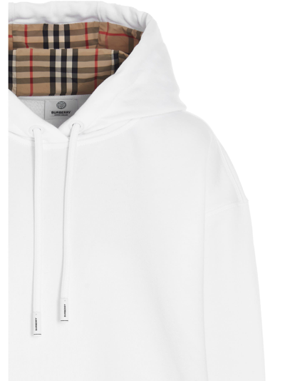 Shop Burberry Aurore Hoodie In White