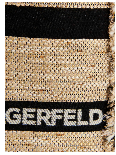 Shop Karl Lagerfeld Logo Tweed Blazer Jacket In Multicolor