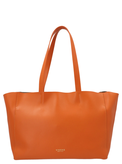 Shop Visone Amanda Small Shopping Bag In Orange