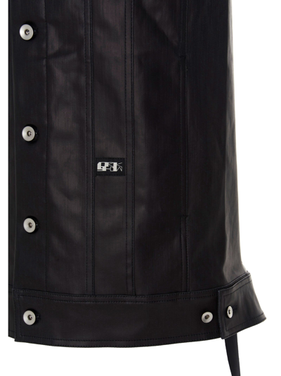 Shop Rick Owens Coated-effect Denim Sleeveless Jacket In Black