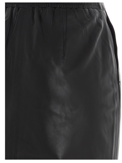 Shop Karl Lagerfeld Eco Leather Midi Skirt In Black