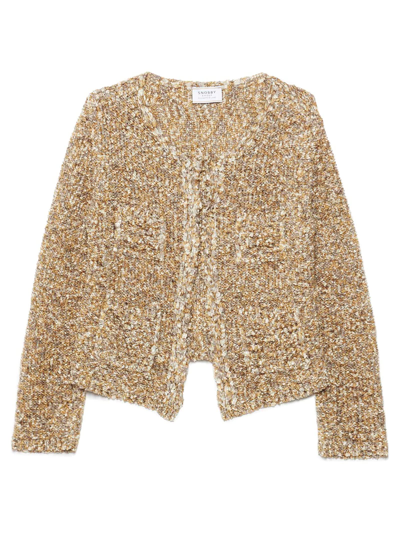 Shop Snobby Sheep Lurex Cardigan In Gold