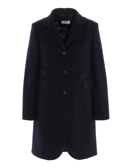 Shop Alberto Biani Onebreasted Wool Coat In Blue