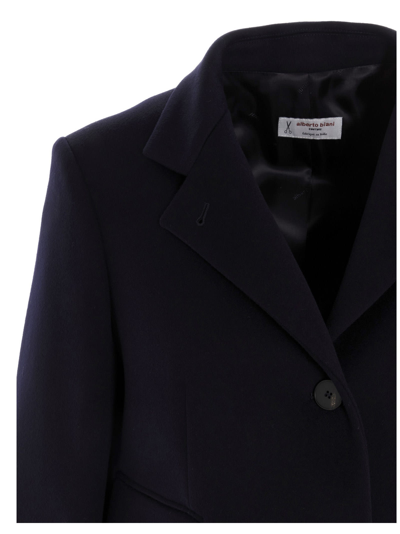 Shop Alberto Biani Onebreasted Wool Coat In Blue