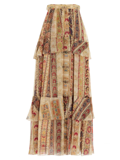 Shop Etro Ribbons Skirt In Multicolor