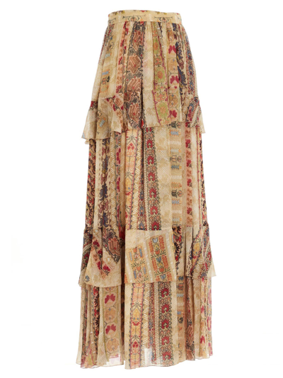 Shop Etro Ribbons Skirt In Multicolor