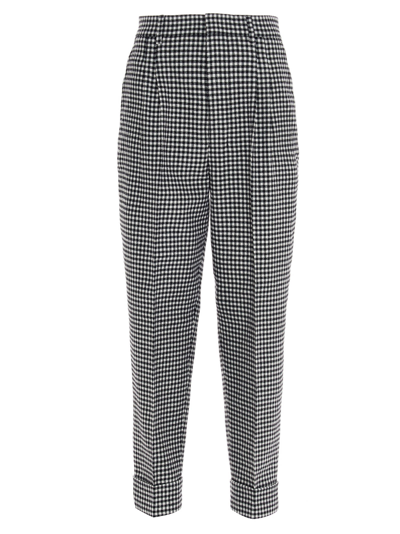 Shop Ami Alexandre Mattiussi All Over Check Wool Pants In White/black