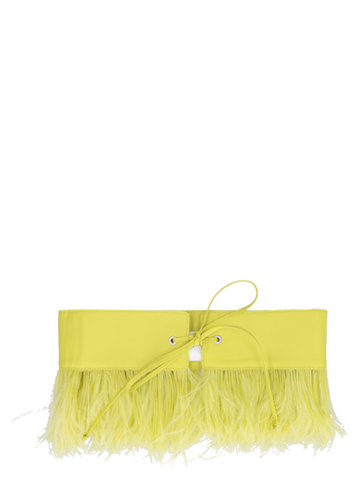 Shop Attico Feather Belt In Yellow