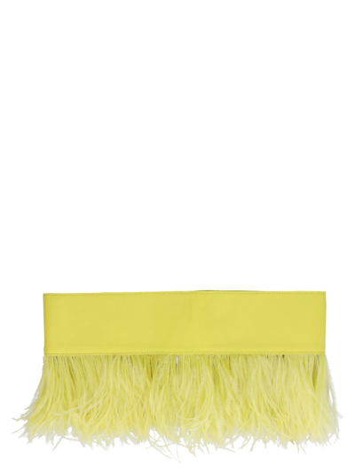 Shop Attico Feather Belt In Yellow