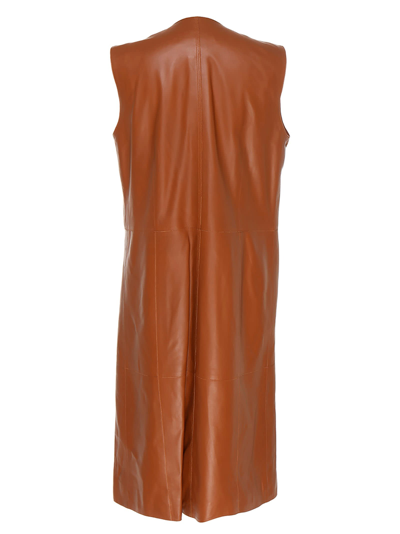 Shop Arma Kynara Leather Dress In Brown