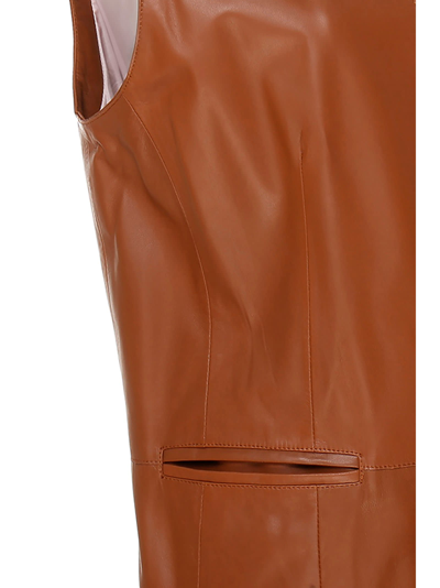 Shop Arma Kynara Leather Dress In Brown