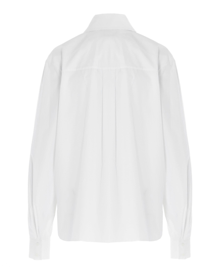 Shop Alexandre Vauthier Strass Plastron Poplin Shirt In White